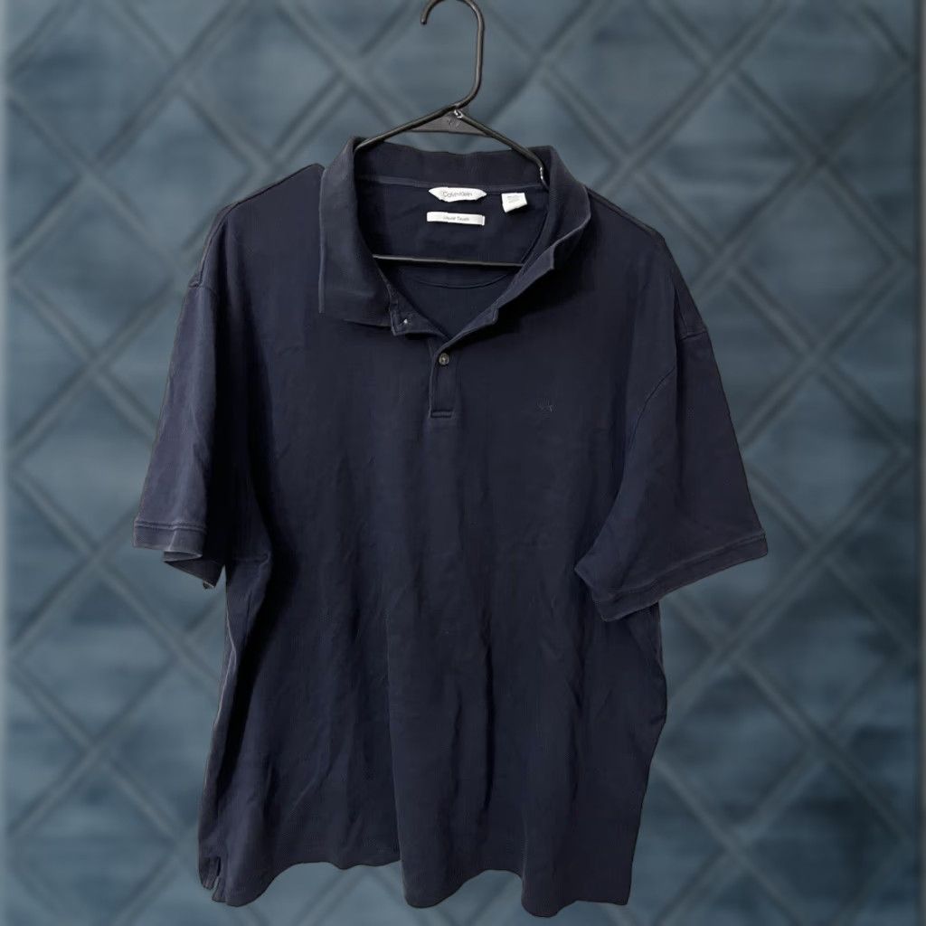 Calvin Klein Calvin Klein Liquid Touch Polo Shirt Solid Short Sleeve 2XL Navy Blue Men's Size US XXL / EU 58 / 5 - 1 Thumbnail