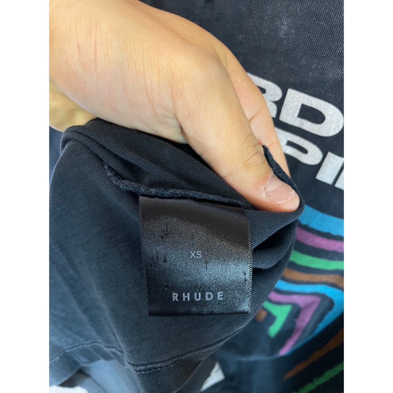 Rhude Rhude Hardcore Tee Black Wash Multi Used XS Size US XS / EU 42 / 0 - 4 Thumbnail