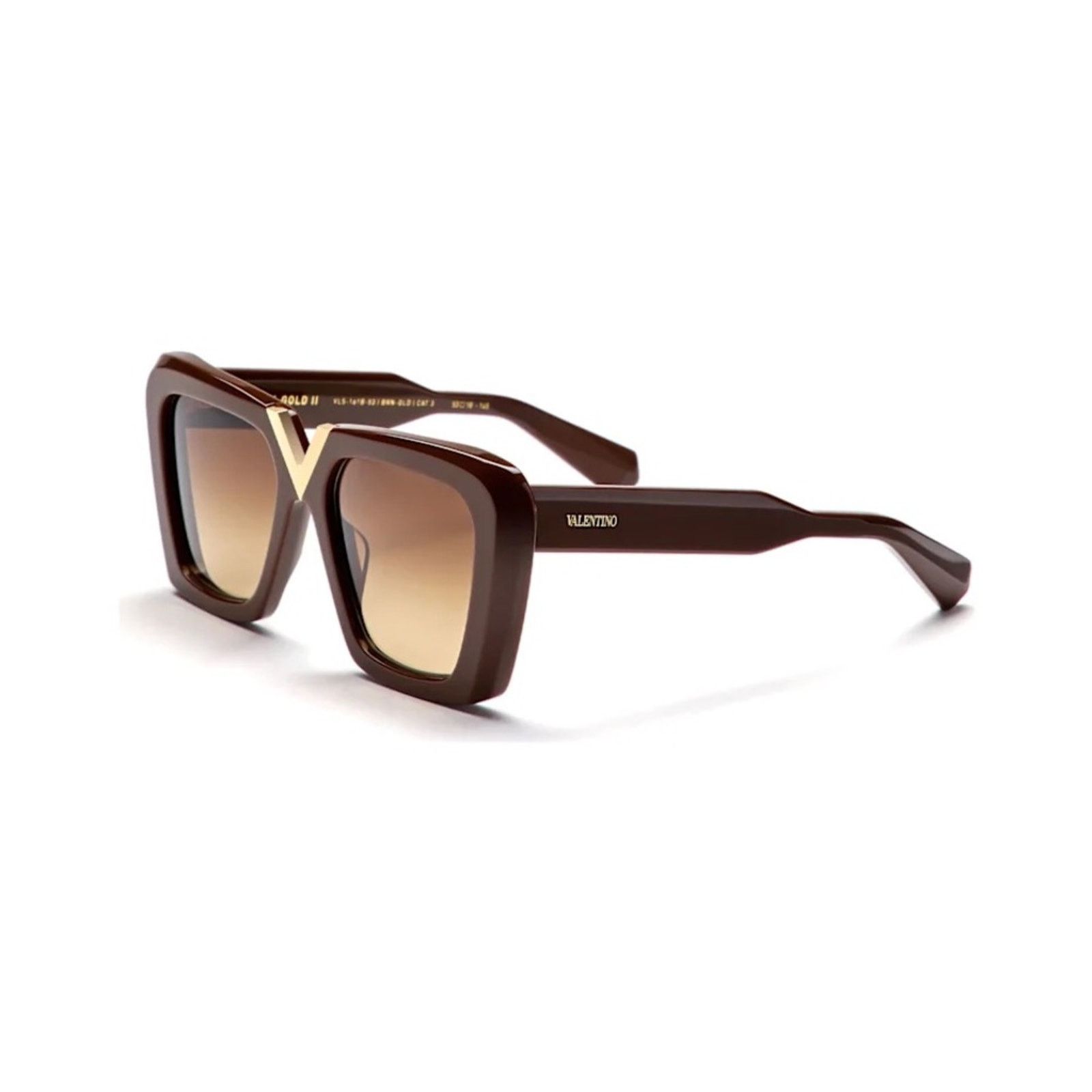 New! Valentino V GOLD || VLS 161B, Elegant Brown Sunglasses, Authentic New! Valentino V GOLD || VLS 161B Brown Sunglasses main image 2