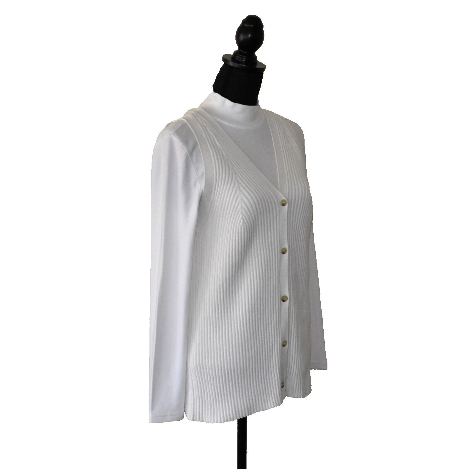 Cos COS Cotton Ribknit Sleeveless V Neck Cardigan Sweater Size L Size L / US 10 / IT 46 - 2 Thumbnail