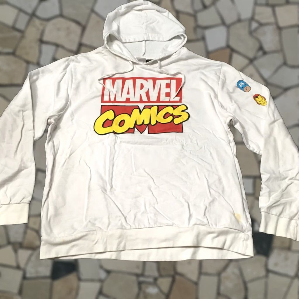 Vintage Marvel Comics Sweatshirt Hoodie Mens Large Long Sleeve Graphic White Size US L / EU 52-54 / 3 - 1 Thumbnail