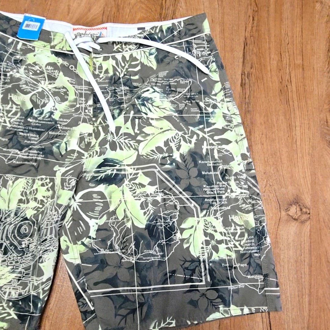 Other Hawaiian Map Board Shorts Wanderwall Green Floral Print 36 Size US 36 / EU 52 - 3 Thumbnail
