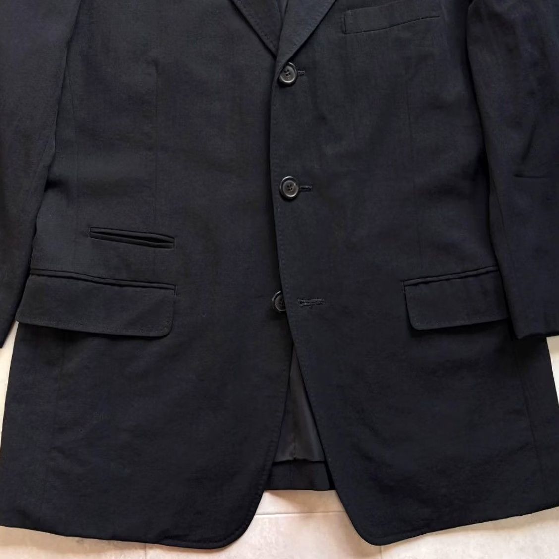 Issey Miyake ISSEY MIYAKE JACKET Wool Gabardine 3-Button Men Black S Used Size US S / EU 44-46 / 1 - 5 Thumbnail