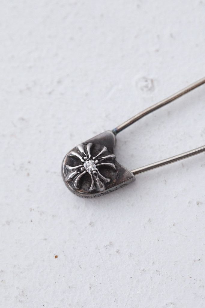 Chrome Hearts Large safety pin brooch with diamond Size ONE SIZE - 3 Thumbnail