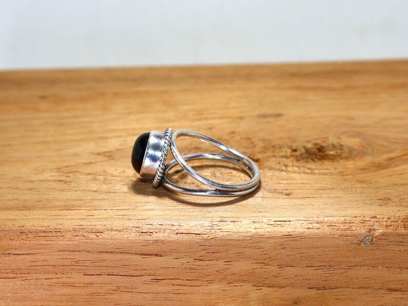 Handmade Handmade Smoky Quartz Sterling Silver Ring: Gemstone Jewelry Size ONE SIZE - 6 Thumbnail