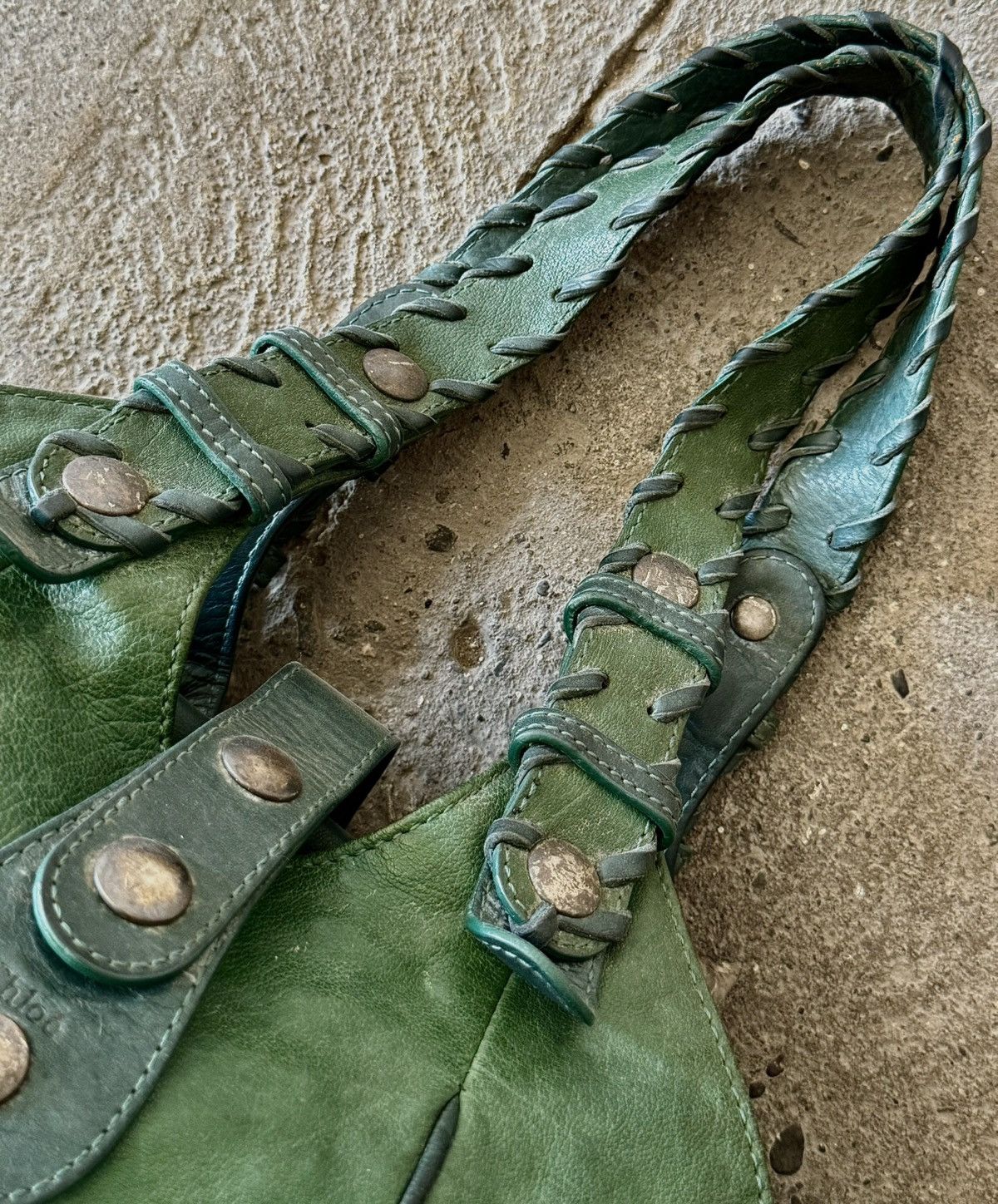 Chloe Chloe - 2000’s - Phoebe Philo - Green Leather Silverado Bag Size ONE SIZE - 14 Thumbnail
