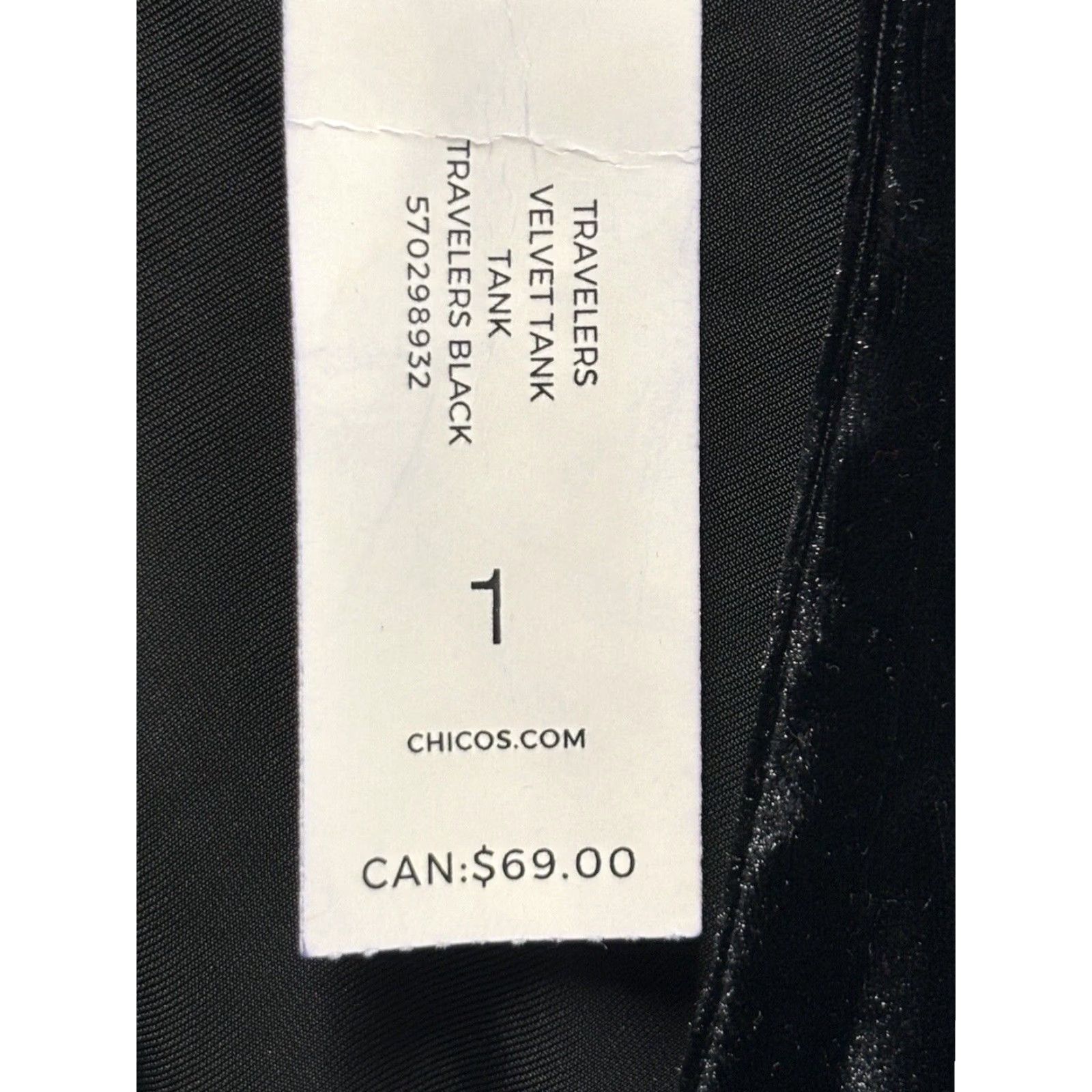 Vintage Chicos Travelers Velvet Velour Tank Top Sz 1 US 8 10 Black Sleeveless NEW! Size M / US 6-8 / IT 42-44 - 7 Thumbnail