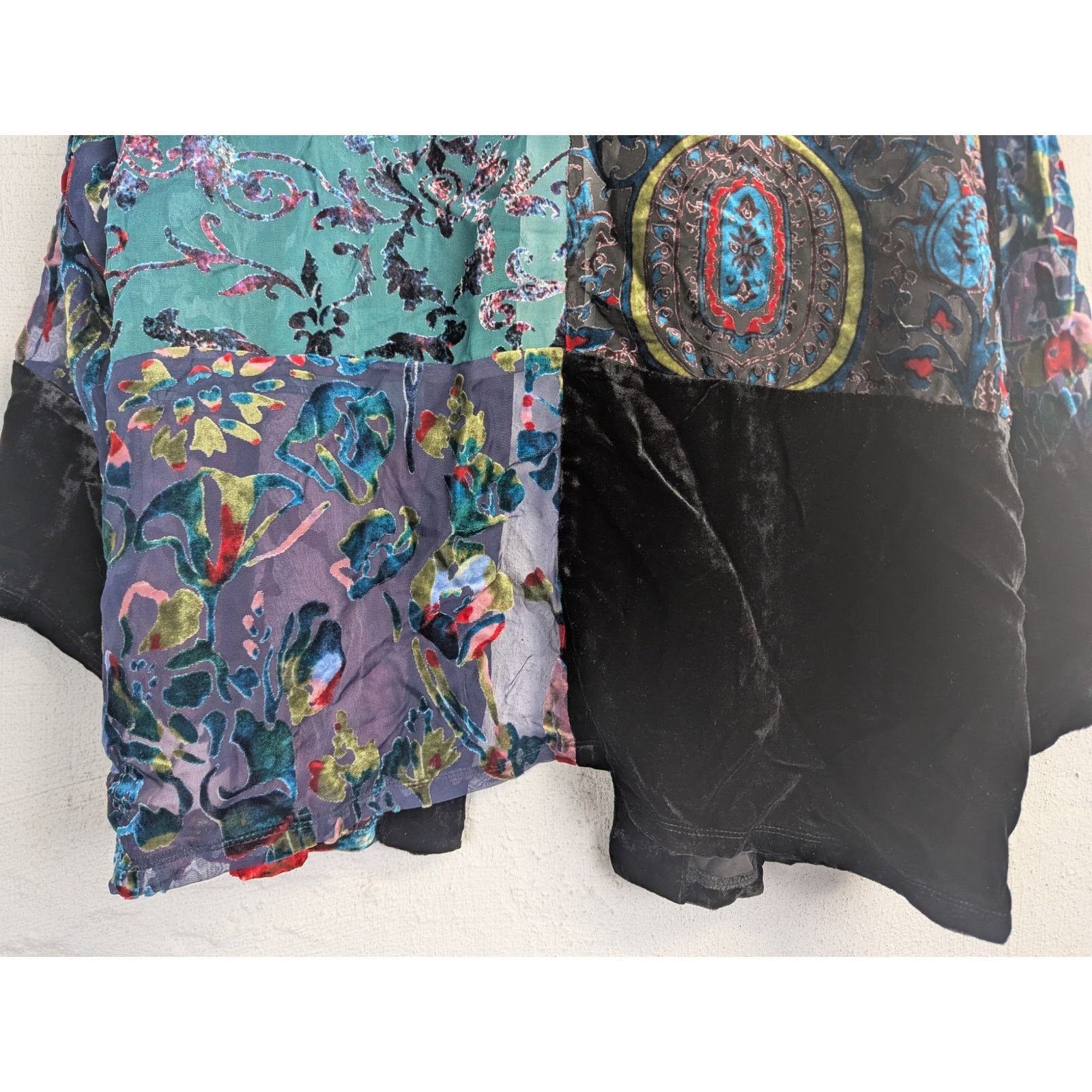 Chicos Velvet Burnout Jacket Multicolor Pattern Witchy Whimsigoth Size S / US 4 / IT 40 - 3 Thumbnail