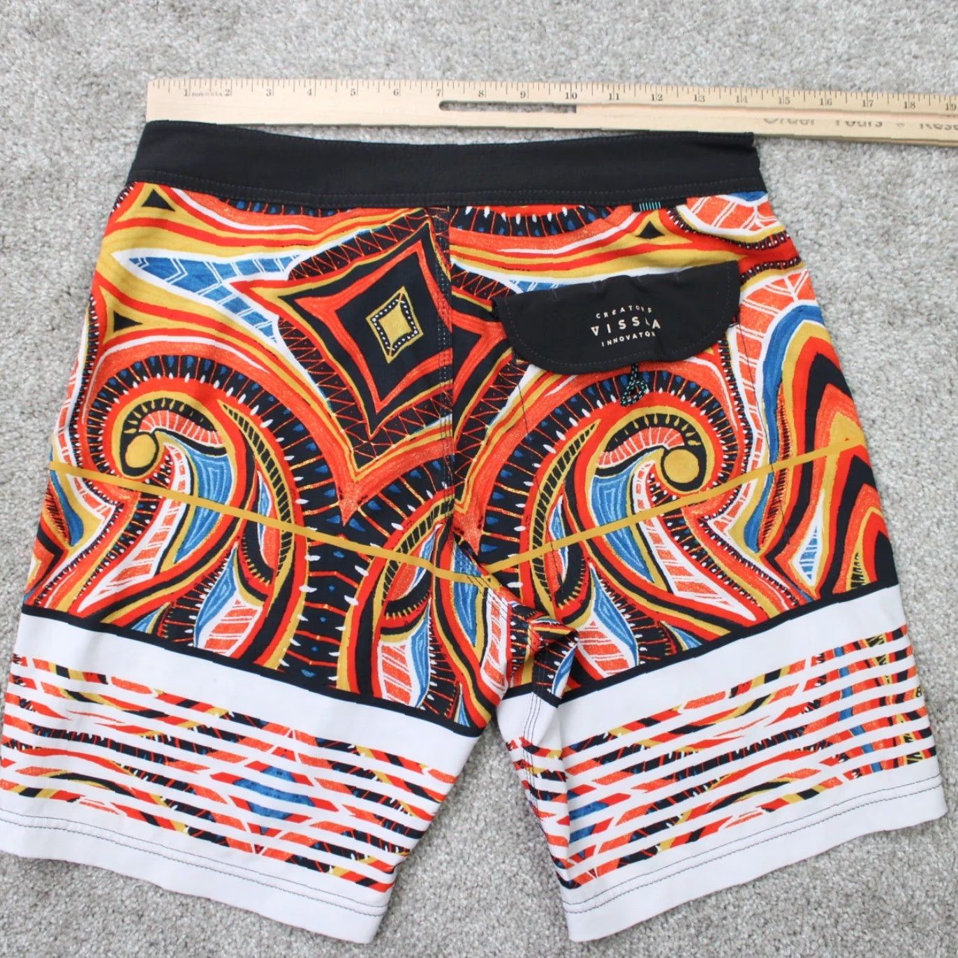 Vissla VISSLA Board Shorts Mens 28 Orange Blue Swim Trunks Stretch Pockets Floral Beach 90s? Size ONE SIZE - 7 Thumbnail