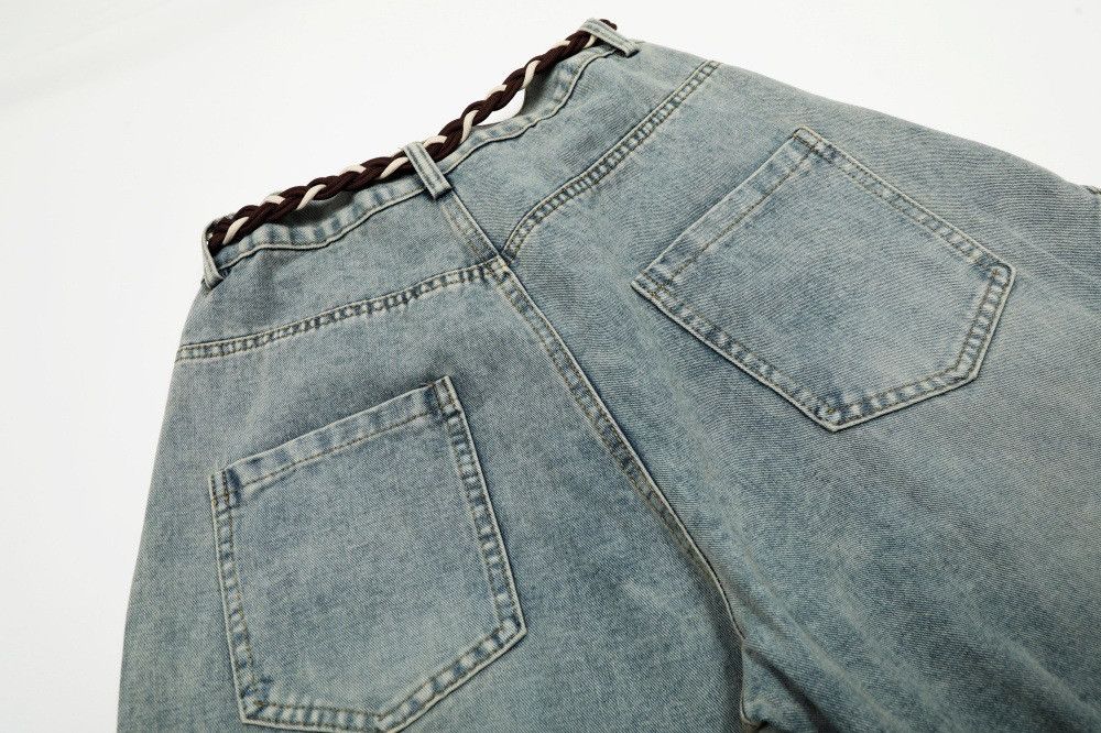 Jean American high street washed distressed scimitar jeans Size US 32 / EU 48 - 5 Thumbnail