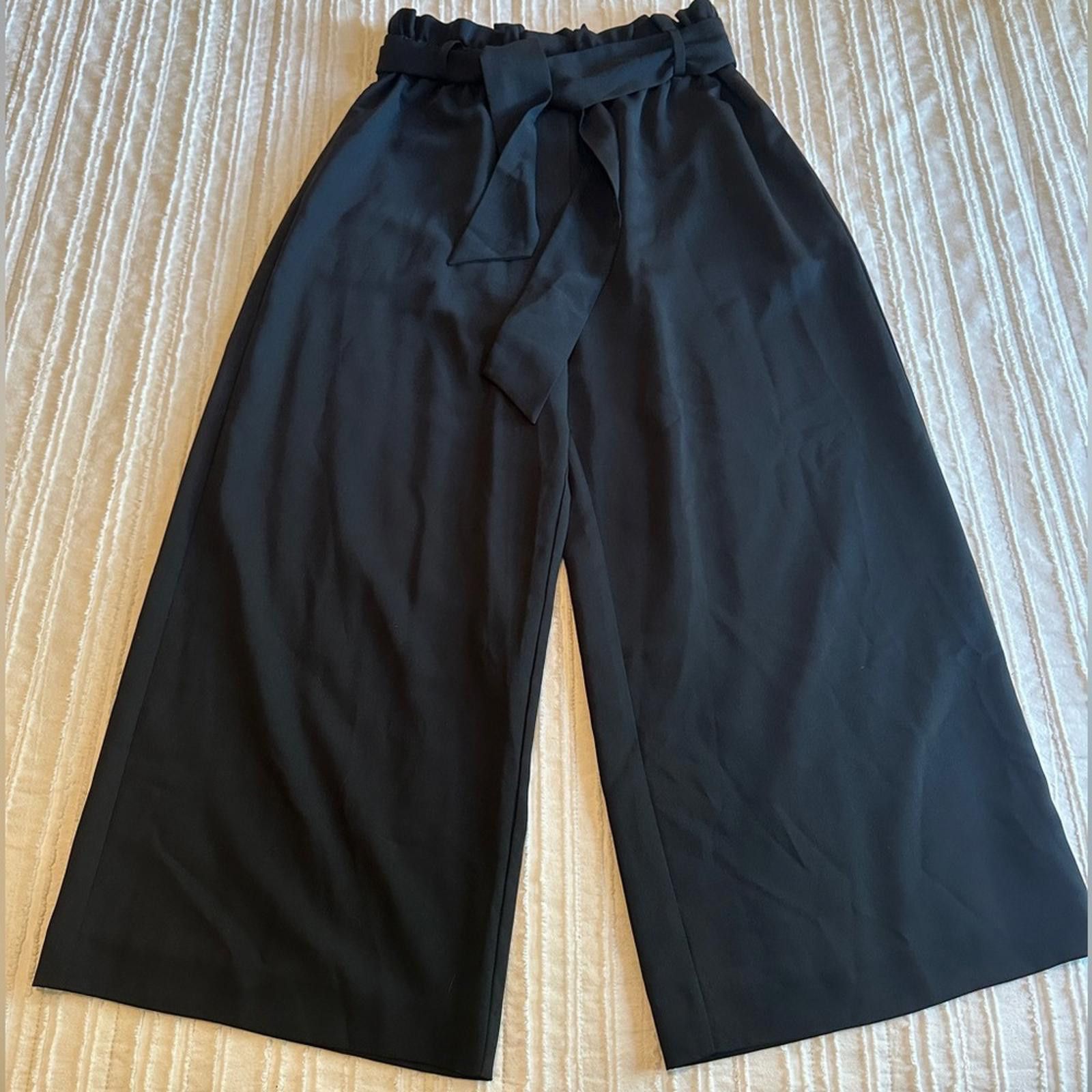 Lil Wayne Wayf Black Medium Pants Paper Bag Gaucho Wide Leg NWOT Size 32" / US 10 / IT 46 - 2 Thumbnail