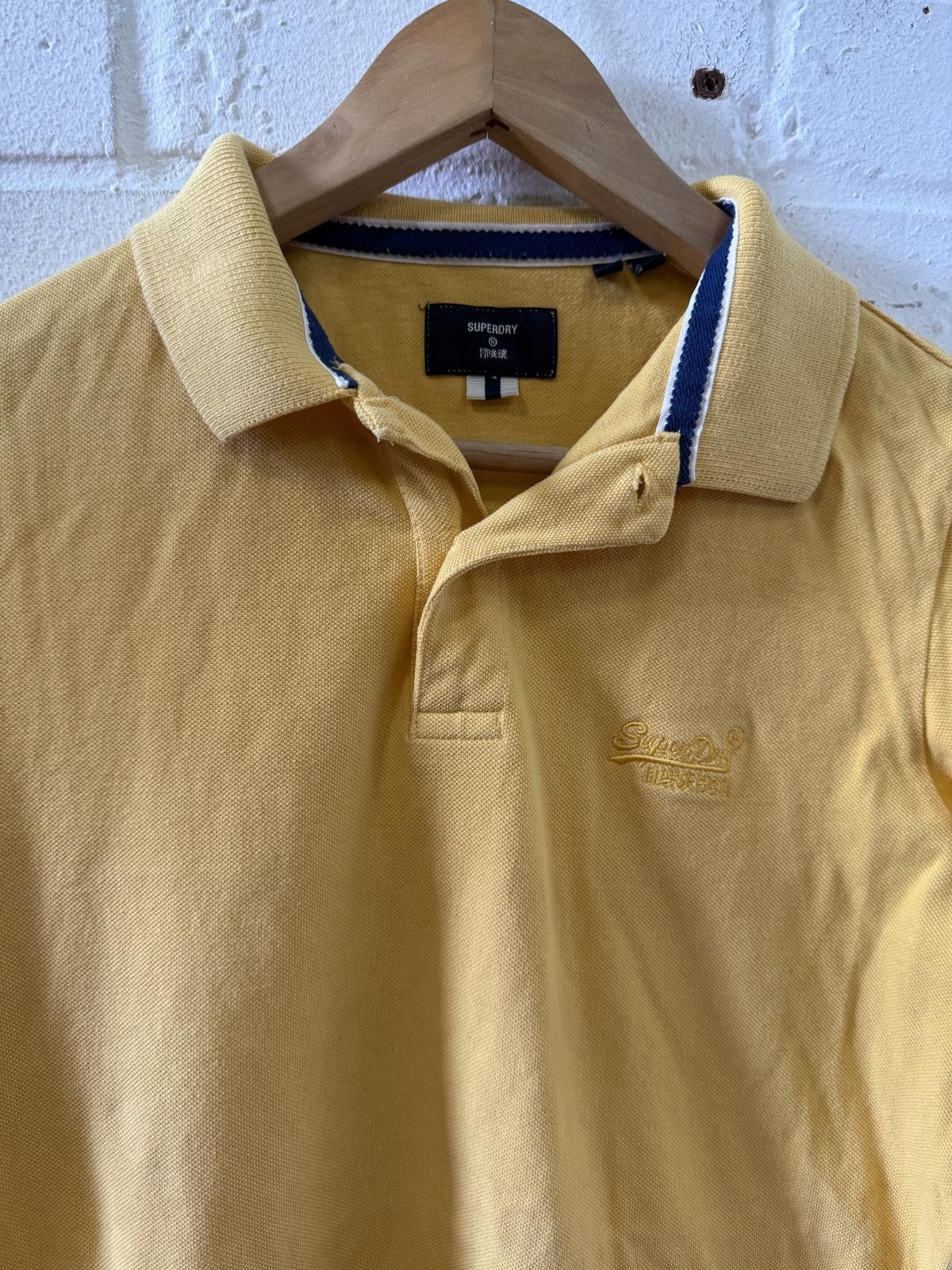 Superdry Superdry Yellow Polo Shirt with Contrast Collar Size US S / EU 44-46 / 1 - 2 Thumbnail