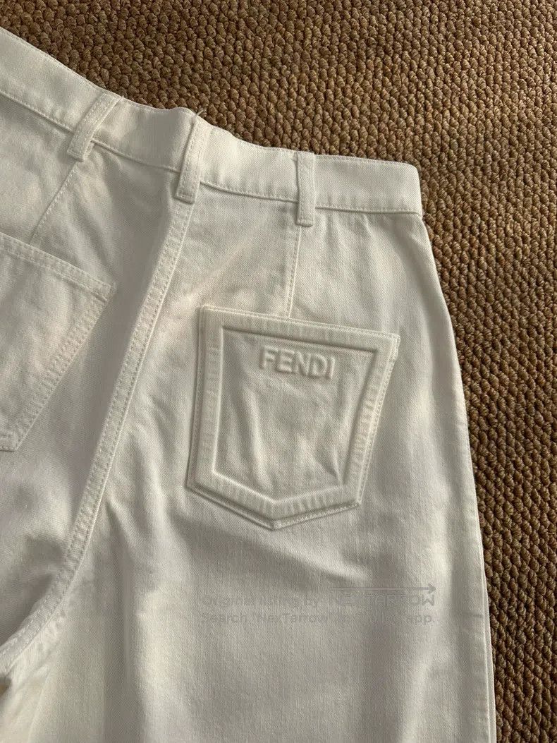 Fendi Fendi Casual and slim five-section wide-leg jeans - white Size 24" / US 00 / IT 34 - 5 Thumbnail