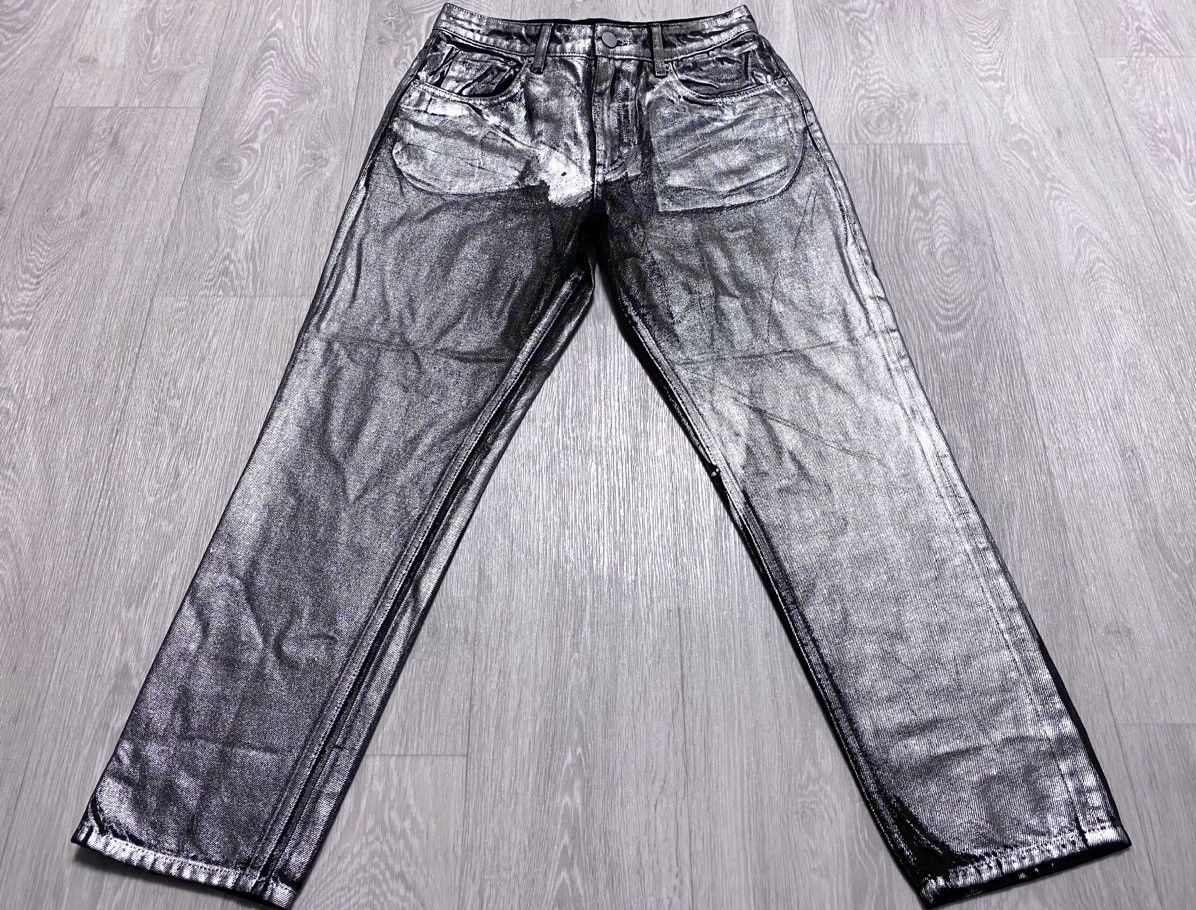 Cheap Monday Margiela Style Silver Painted Archival Jeans Denim Artisanal Size 28" / US 6 / IT 42 - 5 Thumbnail