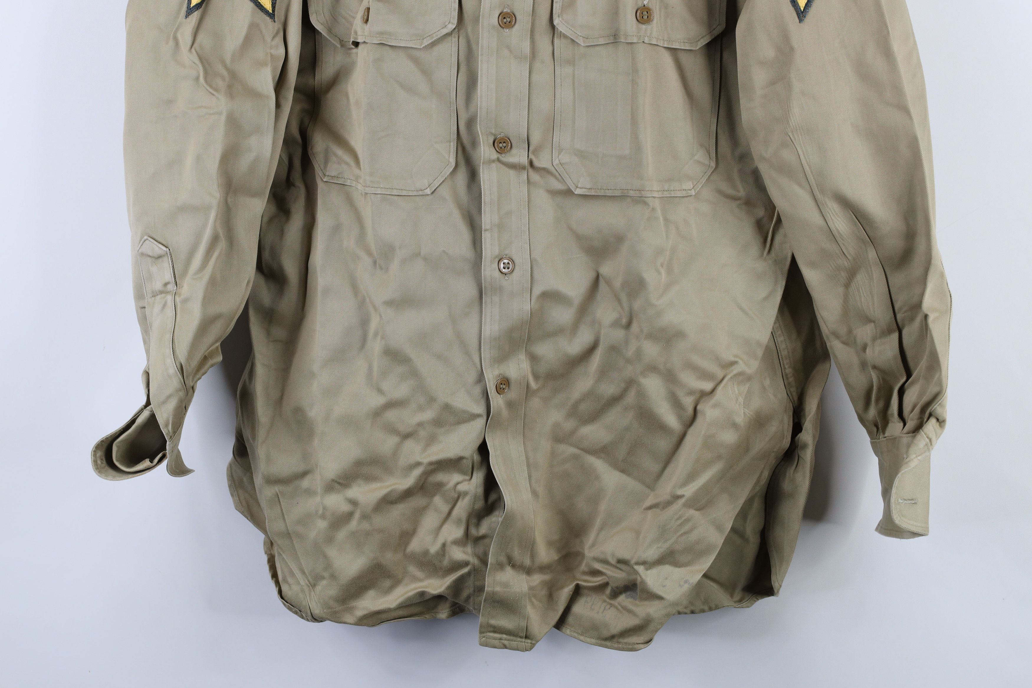 Vintage Vintage 50s Korean War Field Combat Fatigue Shirt Khaki USA Size US M / EU 48-50 / 2 - 3 Thumbnail