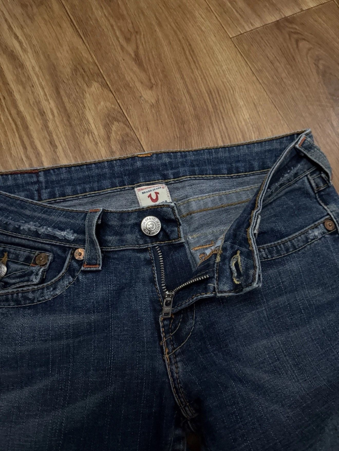 True Religion True Religion Billy Women`s Low Rise Flared Jeans Selvedge Size 29" - 9 Thumbnail