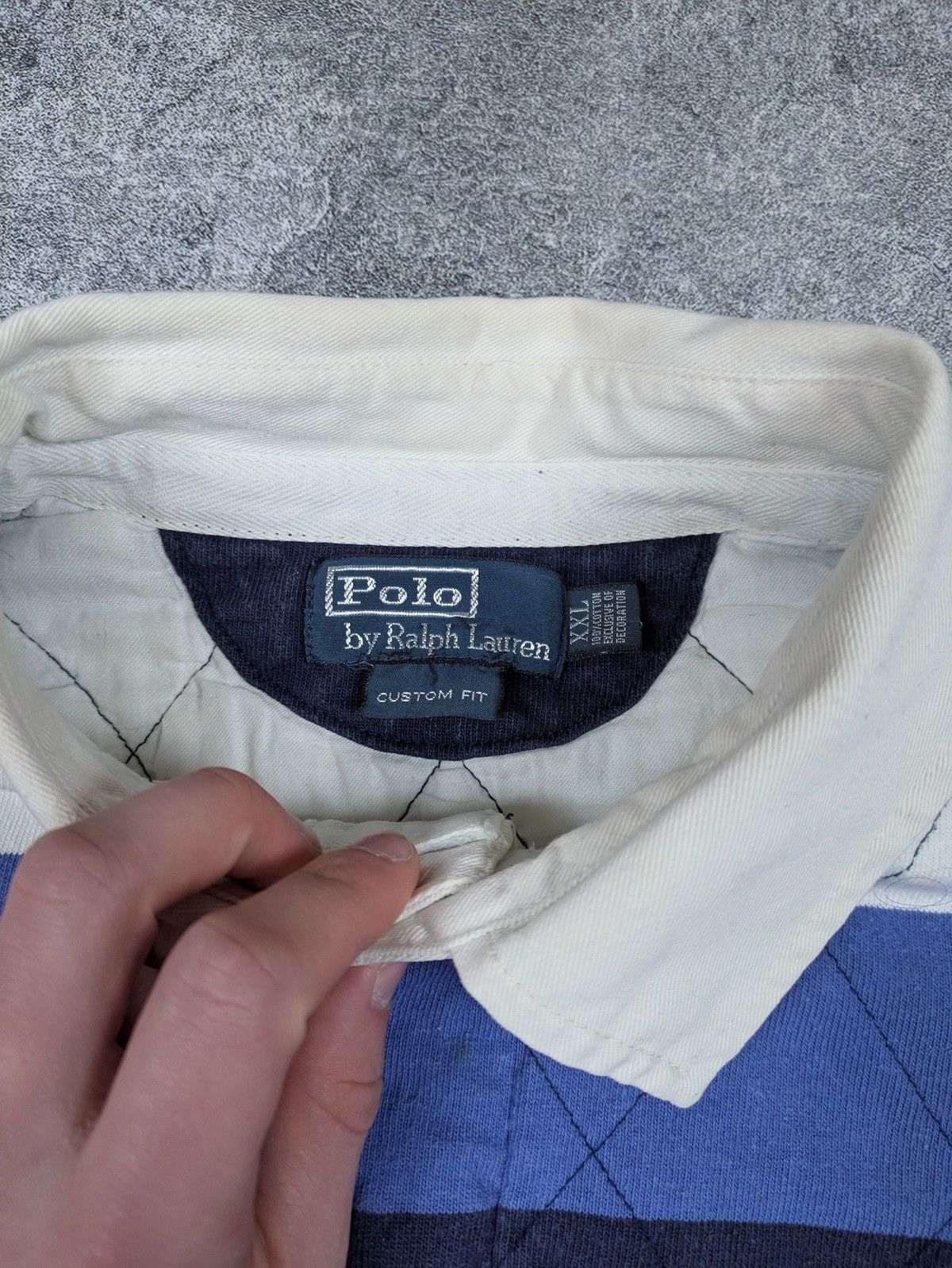 Polo Ralph Lauren Vintage Polo Ralph Lauren Striped Long Sleeve Rugby Polo Size US XXL / EU 58 / 5 - 5 Thumbnail