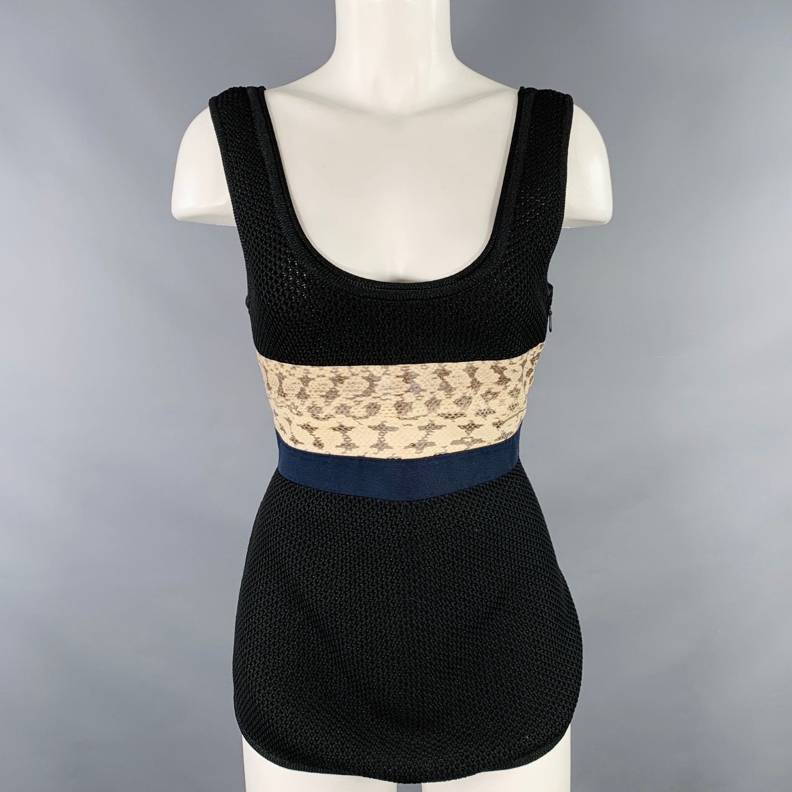 Proenza Schouler M Black Beige Polyester Blend Mixed Fabrics Casual Top Size M / US 6-8 / IT 42-44 - 1 Thumbnail