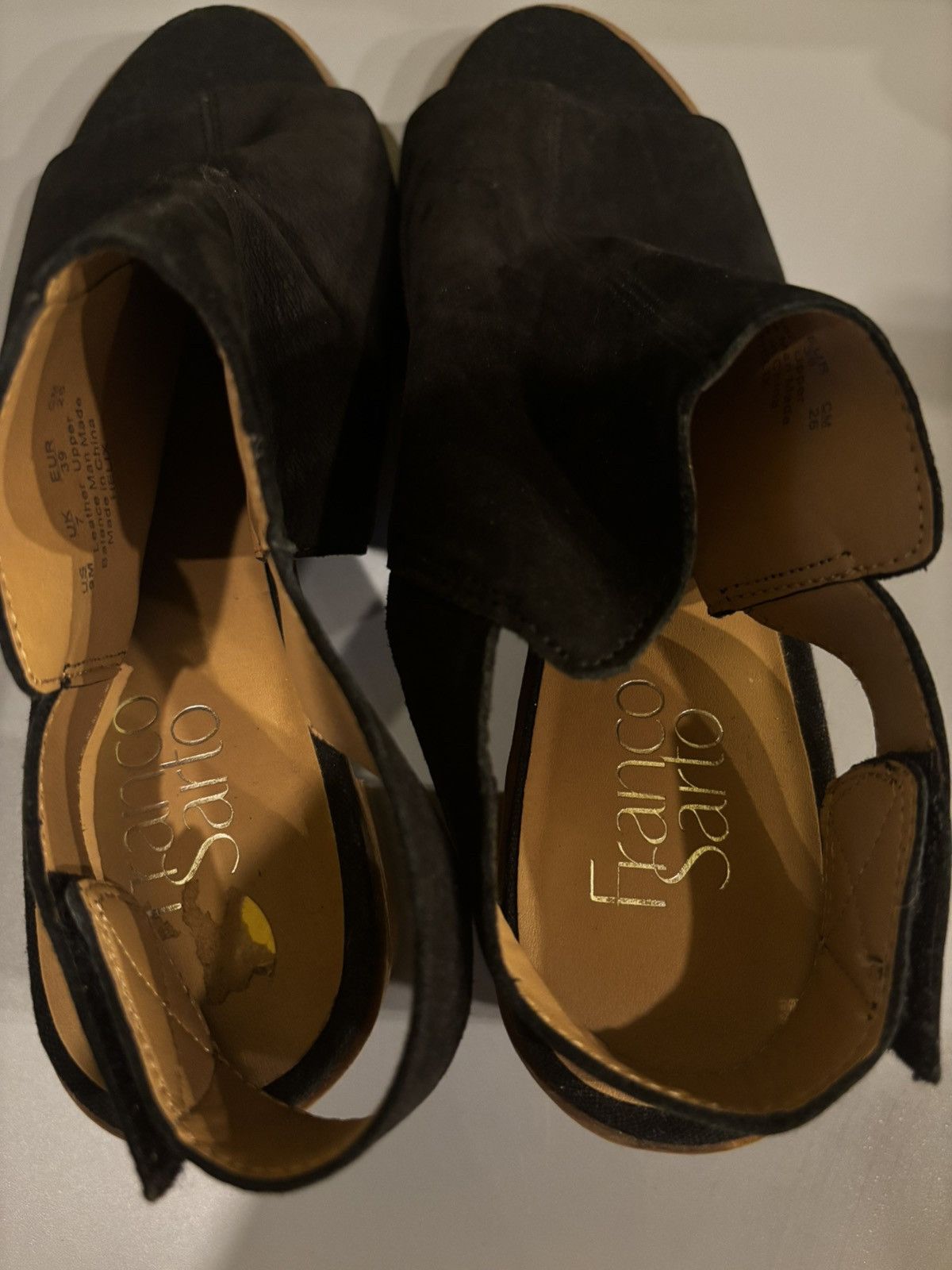 Franco Sarto Black open toe ankle sandal0517 Size US 9 / IT 39 - 6 Thumbnail