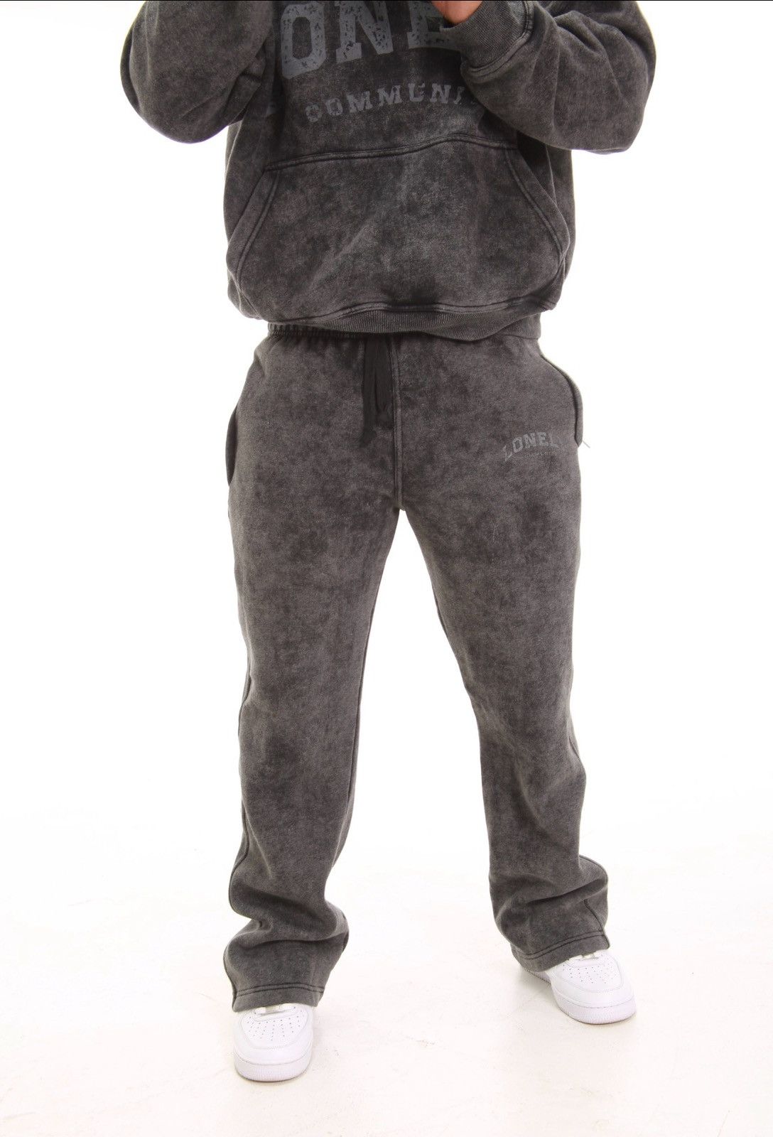image of Wash Lonely Community Sweat Pants By Thinker in Black Wash, Men's (Size 28)