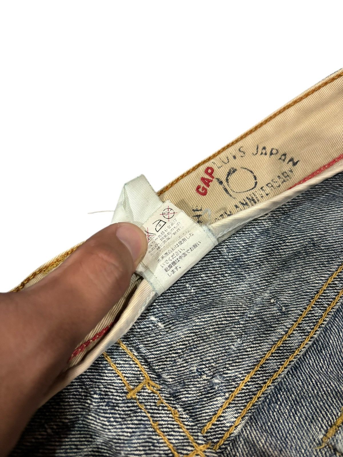 14th Addiction × Gap × Japanese Brand 90s Vtg GAP 10th Anniversary Distressed Faded Straight Jeans Size US 35 - 8 Thumbnail