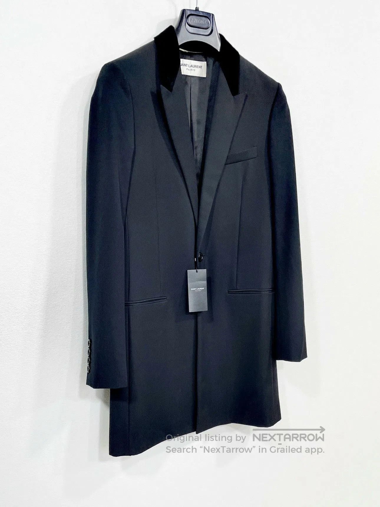 Saint Laurent Paris SAINT LAURENT Men's Black Wool Coat. Size US S / EU 44-46 / 1 - 2 Thumbnail