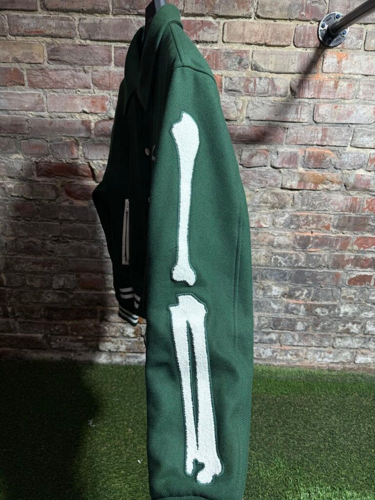 Amiri Amiri Bone Skeleton Varsity Jacket Green/White Sz. L Size ONE SIZE - 2 Thumbnail