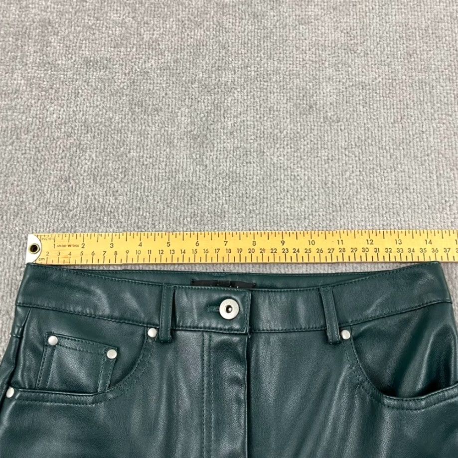 7 For All Mankind 7 For All Mankind Pants Womens Small 29" Ankle Faux Leather Straight Leg 81389 Green Size 28" / US 6 / IT 42 - 4 Thumbnail