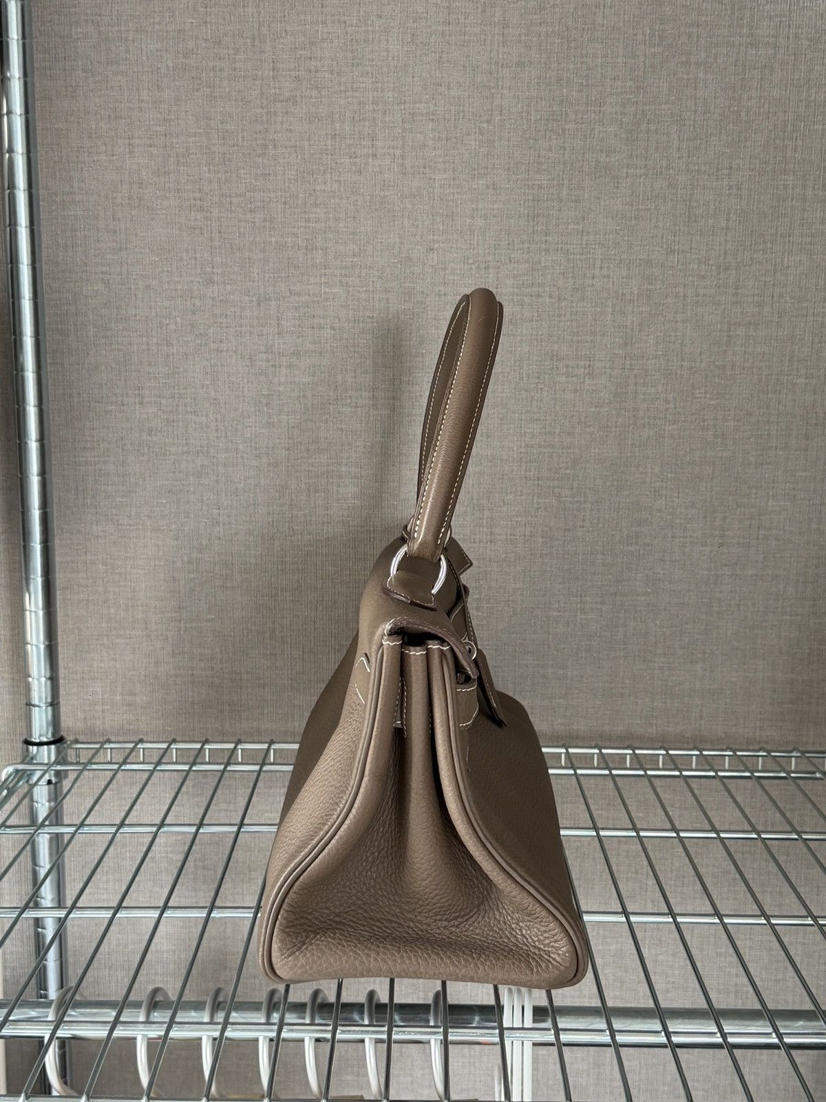 Hermes Hermes Etoupe Gray Togo Kelly Shoulder Handbag Size ONE SIZE - 4 Thumbnail