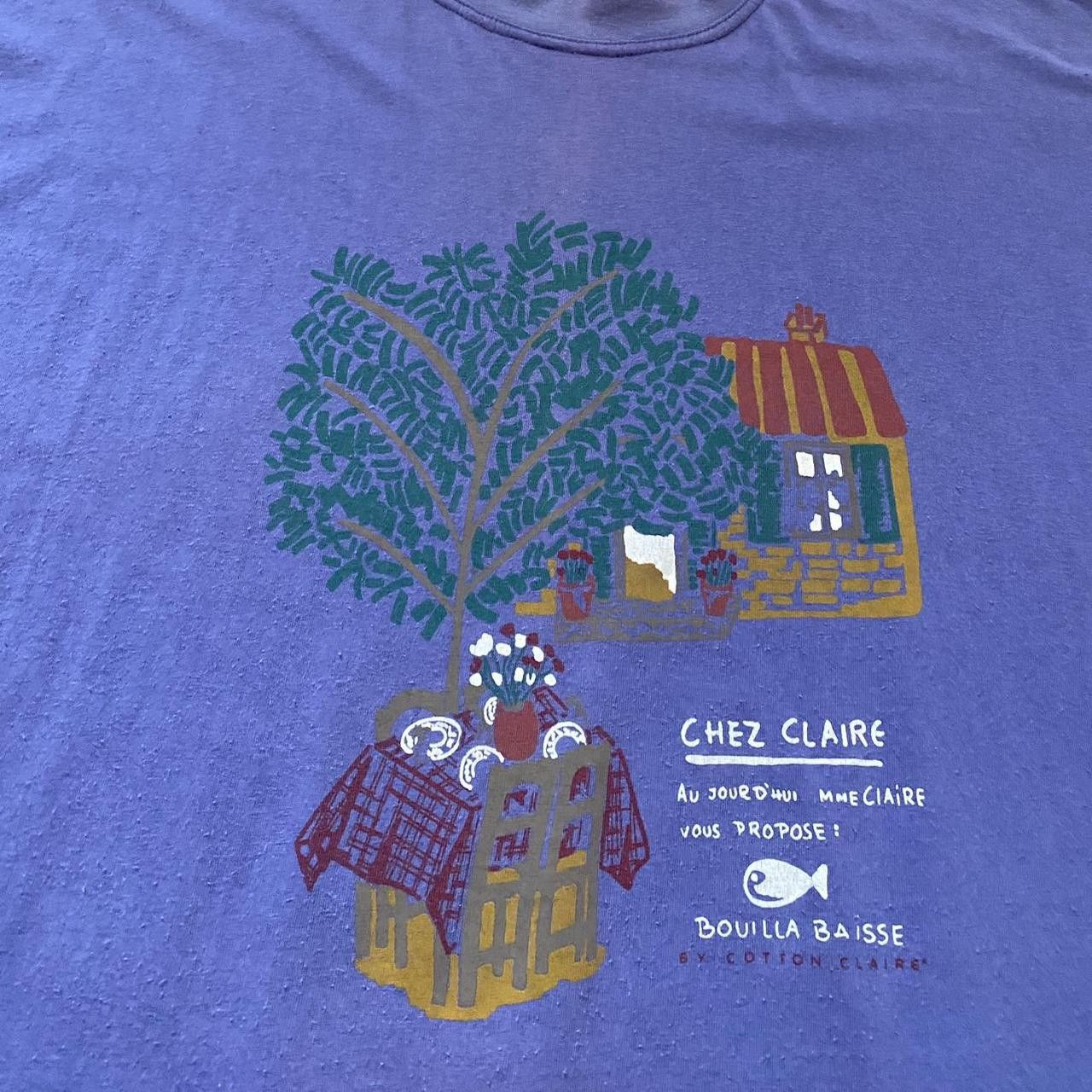 Other 90s Vintage Boxy purple Chez Claire T-shirt Size US L / EU 52-54 / 3 - 2 Thumbnail
