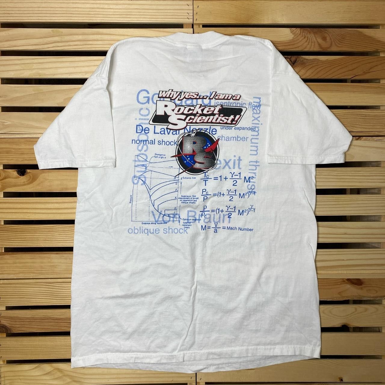 Fruit Of The Loom Vintage Rocket Scientist White Aerospace Tee Size XL Size US XL / EU 56 / 4 - 2 Thumbnail