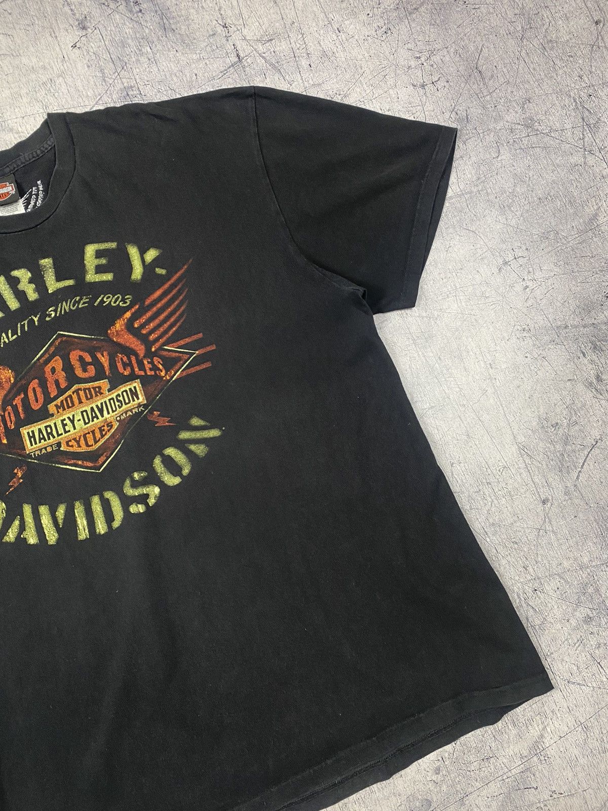 Harley Davidson × Vintage Vintage Harley Davidson Warres England graphic tee 90’s Size US XXL / EU 58 / 5 - 4 Thumbnail