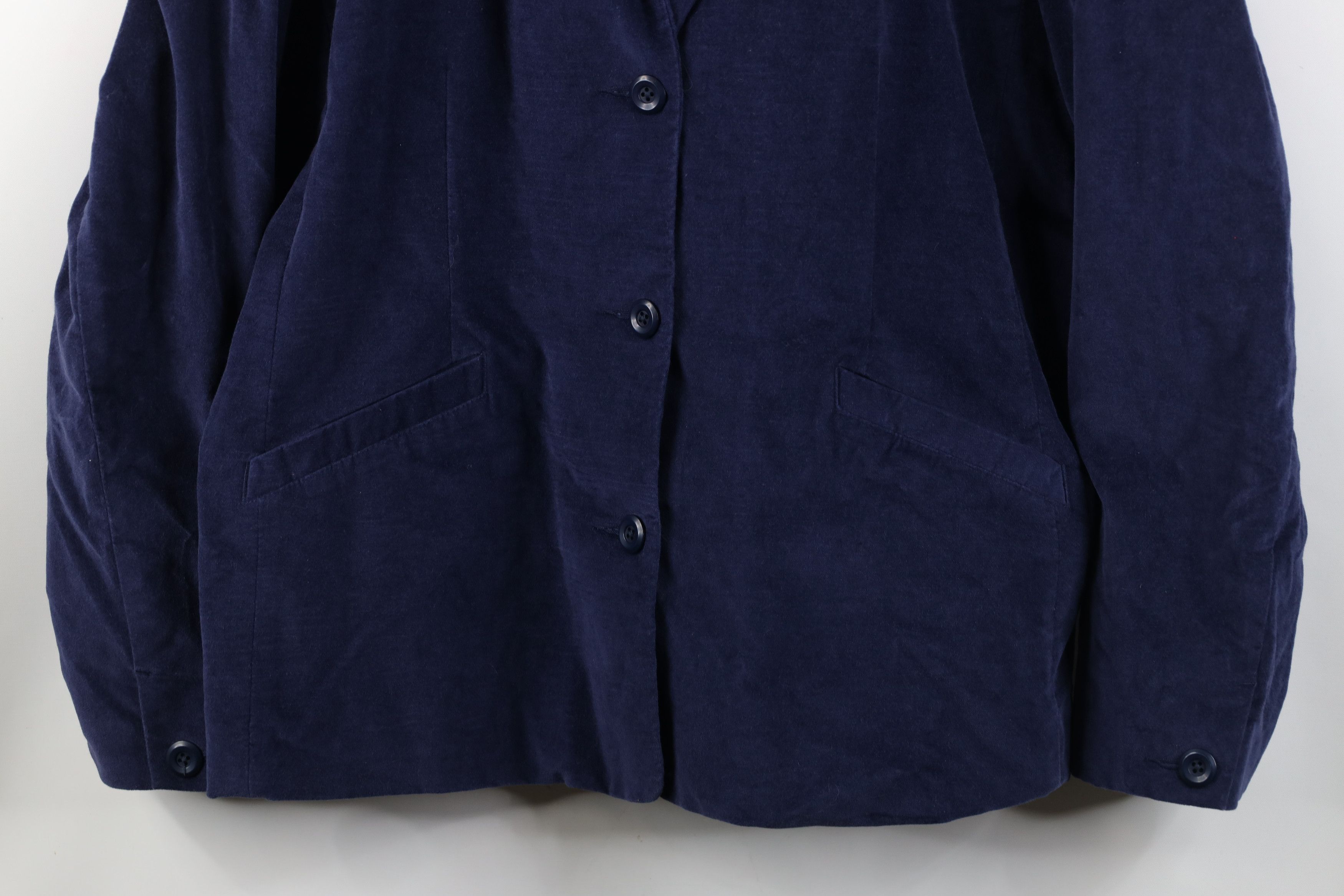 L.L. Bean Deadstock Vintage LL Bean Velour Suit Blazer Jacket Blue Size 3XL / US 20-22 - 3 Thumbnail