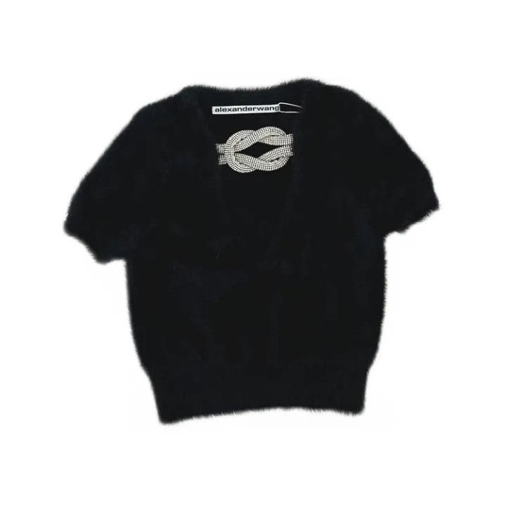 Alexander Wang Alexander Wang Stylish Crystal Decorated Short Sleeve Tee 0079 Size XS / US 0-2 / IT 36-38 - 1 Thumbnail