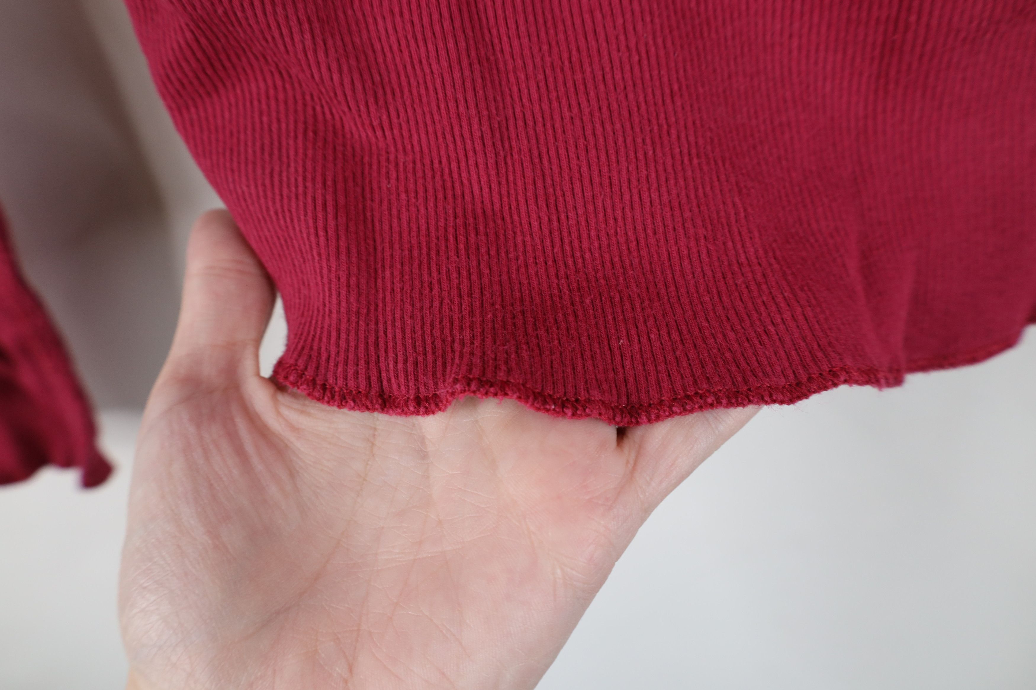 J.Crew Vintage 90s Y2K J Crew Babydoll Ribbed Thermal Knit T-Shirt Size S / US 4 / IT 40 - 6 Thumbnail
