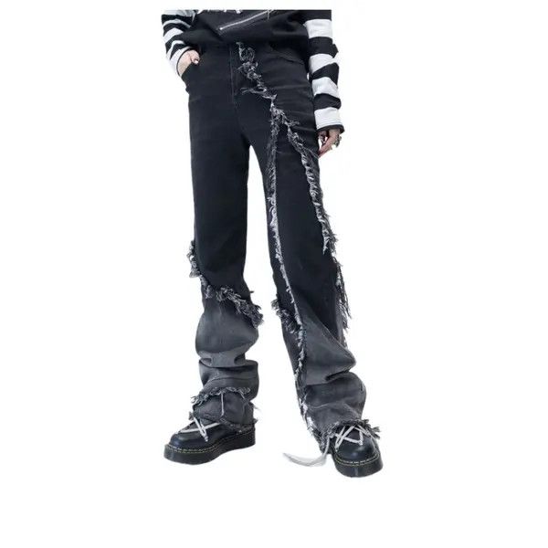 VIBE Two Tone Frayed Stacked Denim Jeans Size US 28 / EU 44 - 1 Thumbnail