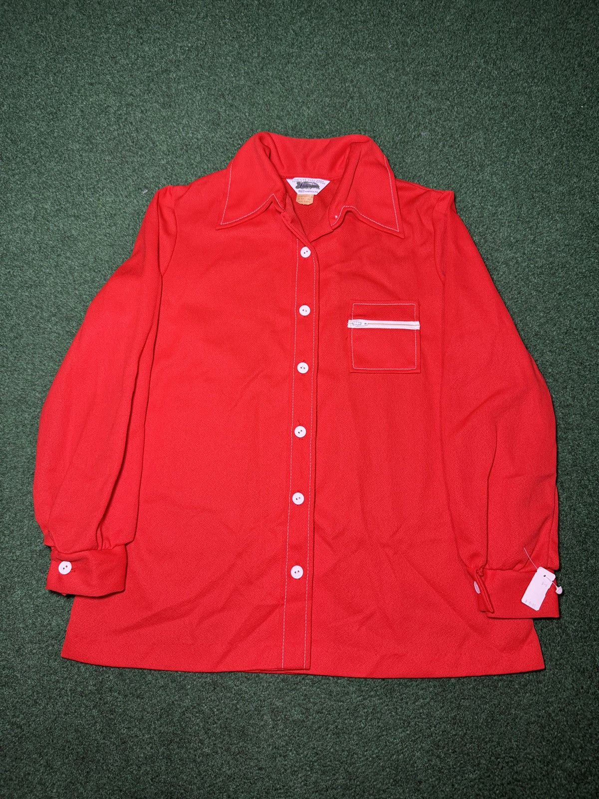 Vintage Vintage 70s Lady Blair Red Blouse Talon Zipper Retro Red Size XL / US 12-14 / IT 48-50 - 1 Thumbnail