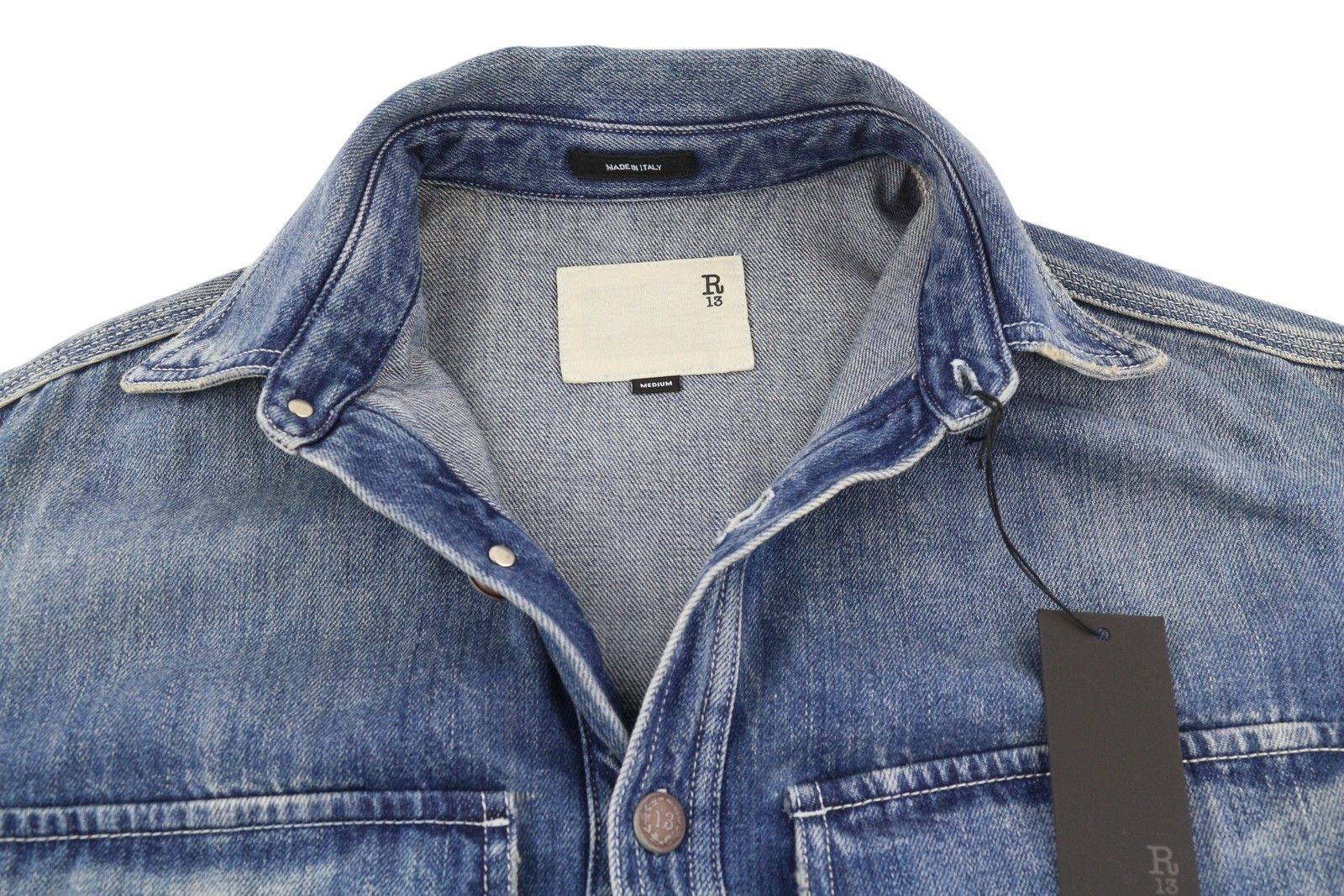R13 ALICE DOUBLE SHIRT M Kellen Tex Oversized Blue 86168 Size M / US 6-8 / IT 42-44 - 4 Thumbnail
