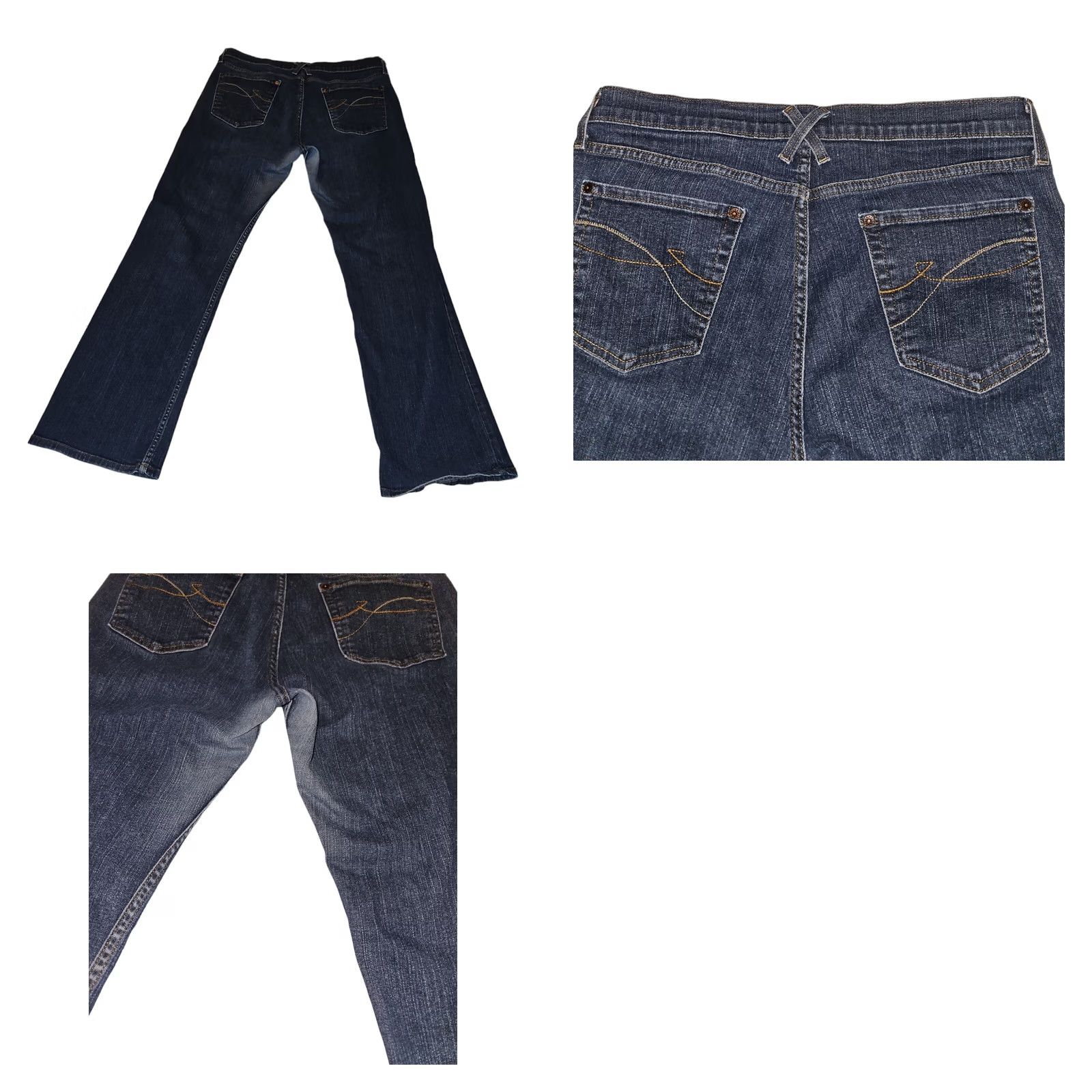 DKNY DKNY Jeans 14R Women Bootcut Denim 5-Pocket Blue Spandex Cotton Mid Rise Regular 30in Inseam Embroidered Button Zip Casual Preppy Hipster Women Size 36" / US 14 / IT 50 - 8 Thumbnail