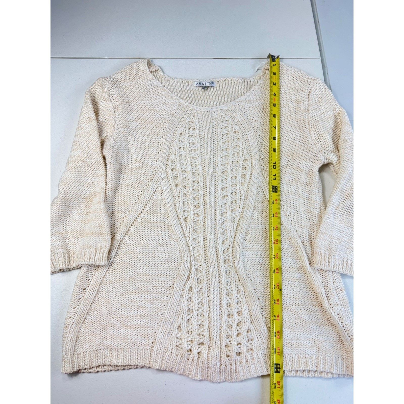 & Other Stories Avalin Knit Sweater Womens Small Cream Beige Open Weave Size S / US 4 / IT 40 - 4 Thumbnail