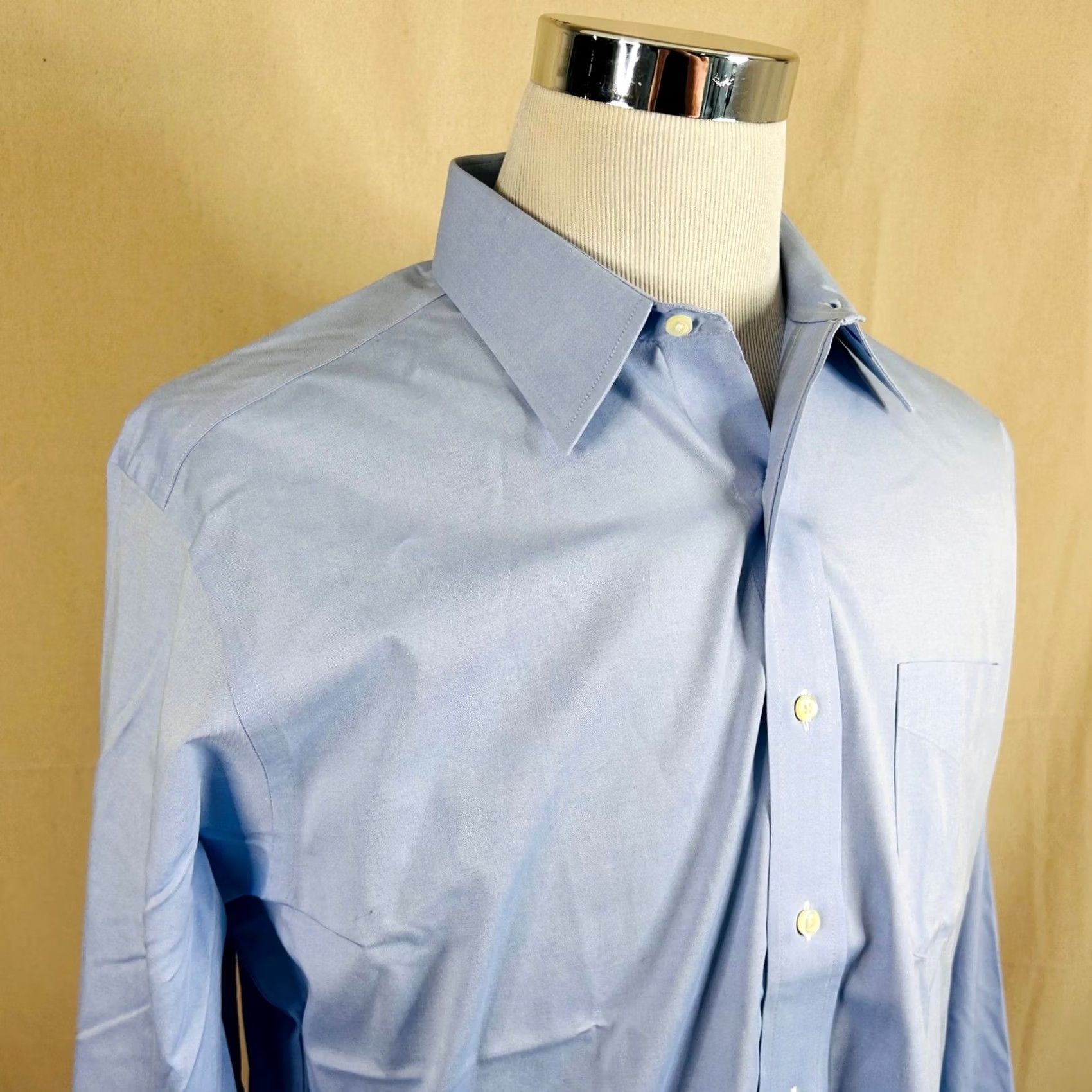 Brooks Brothers Brooks Brothers Slim Fit Dress Shirt Blue Oxford Cloth Cotton 16.5 34 Non Iron Mens Size 46R - 2 Thumbnail
