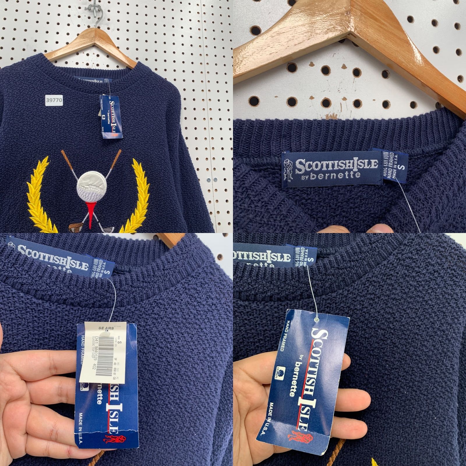 Vintage VINTAGE Bernette Golf Knit Sweater Shirt Mens Small Blue USA19x27 Size US S / EU 44-46 / 1 - 8 Thumbnail
