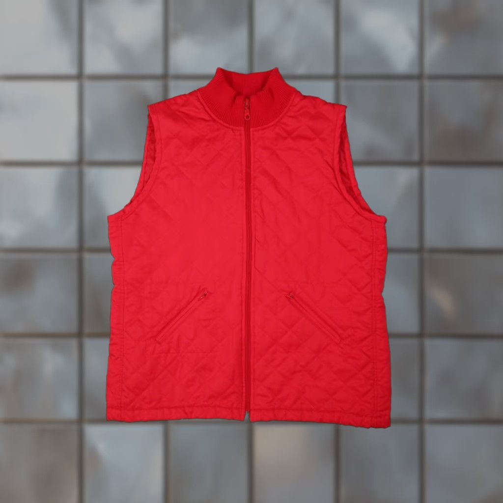 Lilly Pulitzer Lilly Pulitzer Vest Women Extra Large Red Quilted Full Zip Puffer Travel Golf Size L / US 10 / IT 46 - 1 Thumbnail