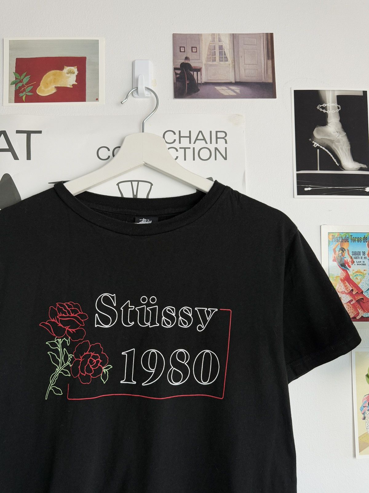 Stussy × Vintage Vintage y2k Stussy rose logo cropped t-shirt tee M skate 90s Size M / US 6-8 / IT 42-44 - 4 Thumbnail