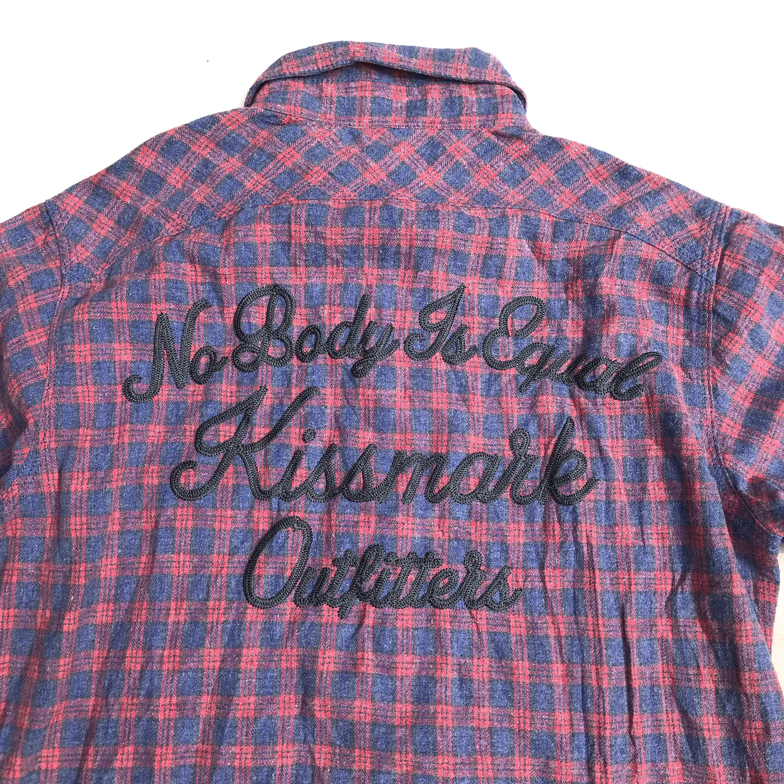 Japanese Brand Vintage Kissmark Japan Flanne Gingham Tartan shirt Size US M / EU 48-50 / 2 - 3 Thumbnail