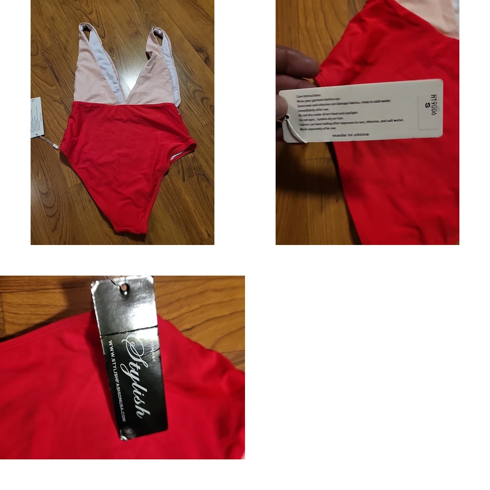 Vintage Stylish One Piece Swimsuit Women S Pink Red Skin Tone Nylon Spandex 82% 18% Beachwear Size ONE SIZE - 8 Thumbnail