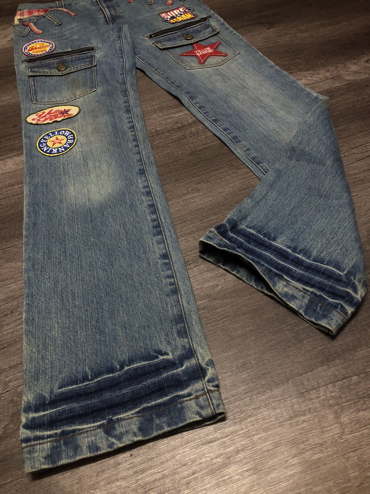Designer × Hysteric Glamour × Japanese Brand Yellow Ranking Patches Jeans Like Hysteric Glamour Design Size US 31 - 13 Thumbnail