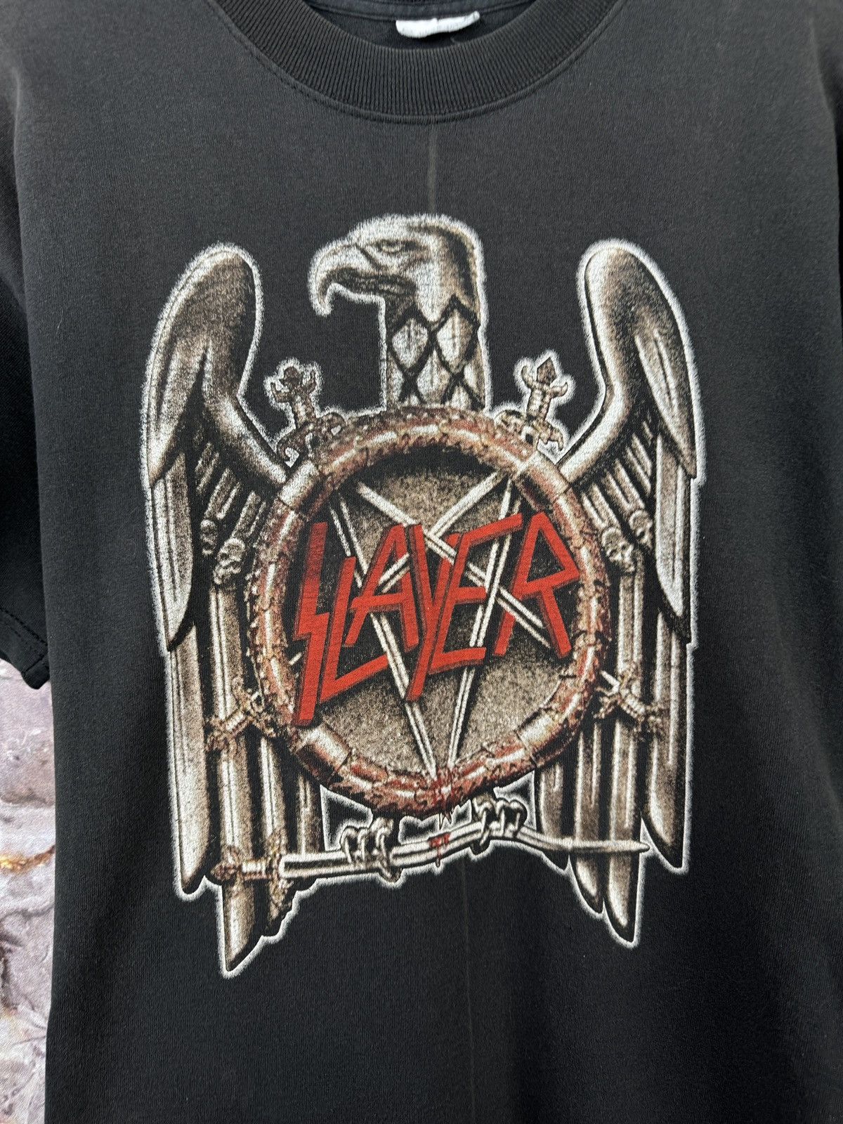 Band Tees Men’s Slayer T-Shirt Tour 2004 Rock Band Size Large Size US L / EU 52-54 / 3 - 5 Thumbnail