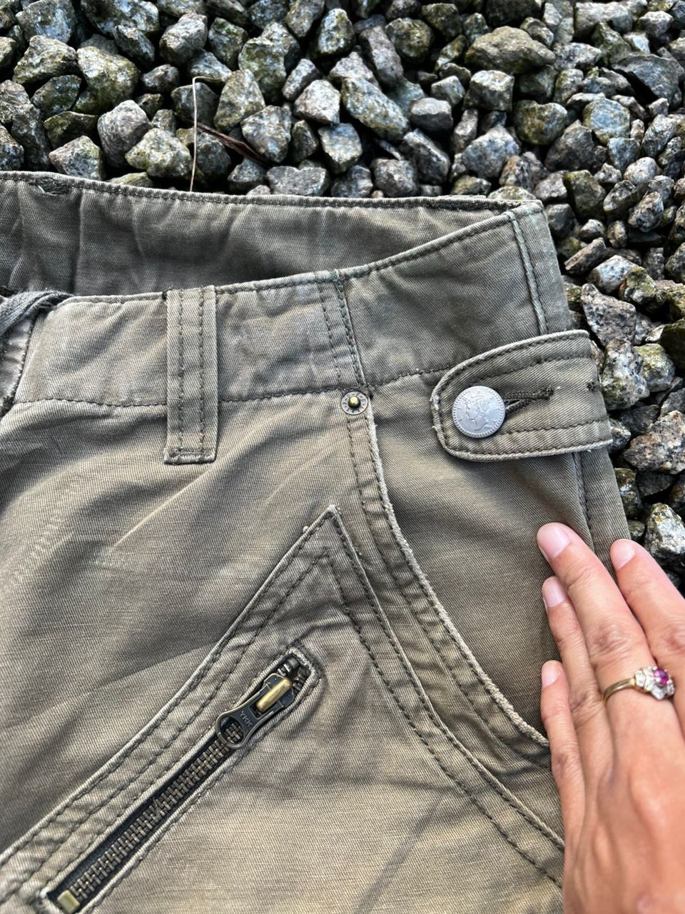 PPFM Japanese Brand PPFM Sunfaded Distress Cargo Pants Size US 34 / EU 50 - 9 Thumbnail