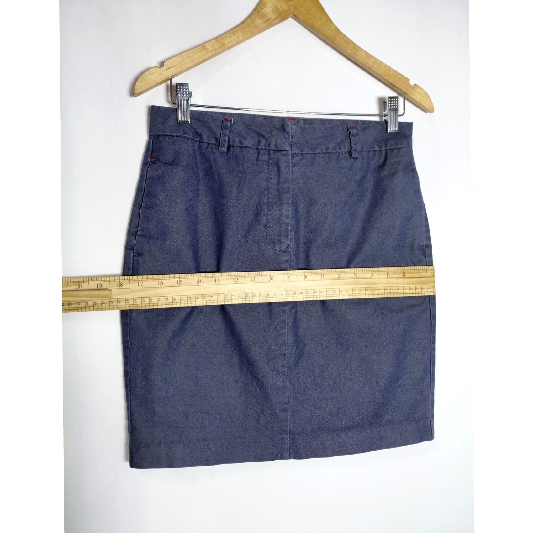 Tommy Hilfiger TOMMY HILFIGER Denim Skirt Blue Women Solid Size 6 Knee Length Mini Casual Summer Spring Skirt Womens Size 28" / US 6 / IT 42 - 6 Thumbnail